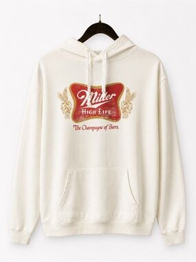 Miller High Life Cream Hoodie with Red & Gold Logo